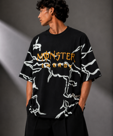 Monster  print baggy t shirt