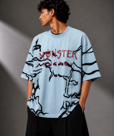 Monster  print baggy t shirt