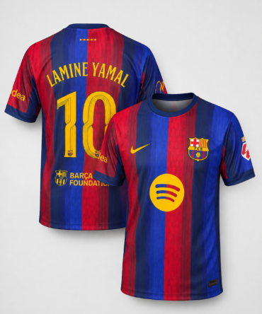 Offer football jercy 3 t shirt just 499 only - Red blue stripe Lamine yamal